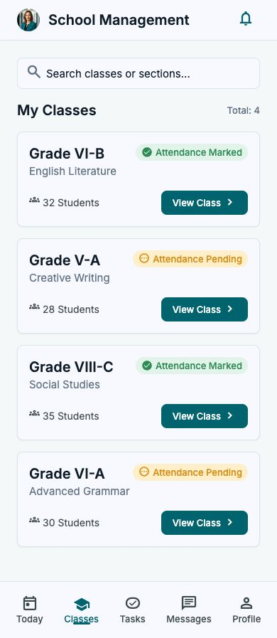 Teacher class list
