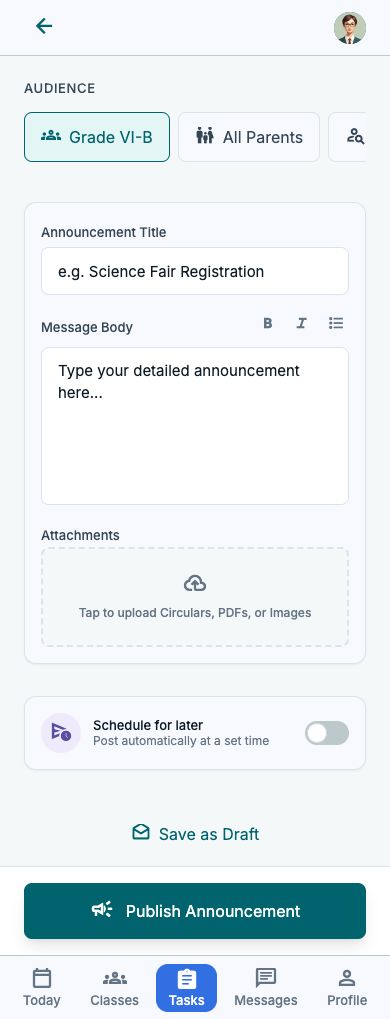 Create announcement