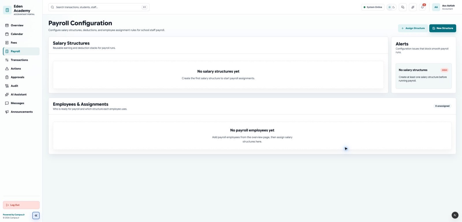Payroll configuration